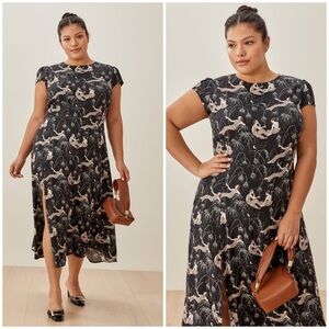 Reformation Gavin Midi Dress Champagne Wishes